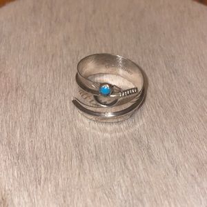 Turquoise feather ring